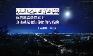 你們應當敬畏真主，真主確是徹知你們的行為的