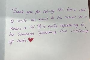 曼徹斯特伊斯蘭女子中學收到的表揚信