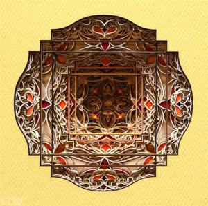 他把伊斯蘭建築中的紋理用紙雕刻了出來