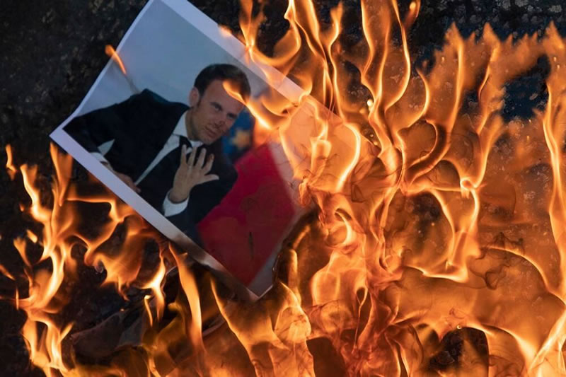 全球穆斯林聲討法國總統馬克龍